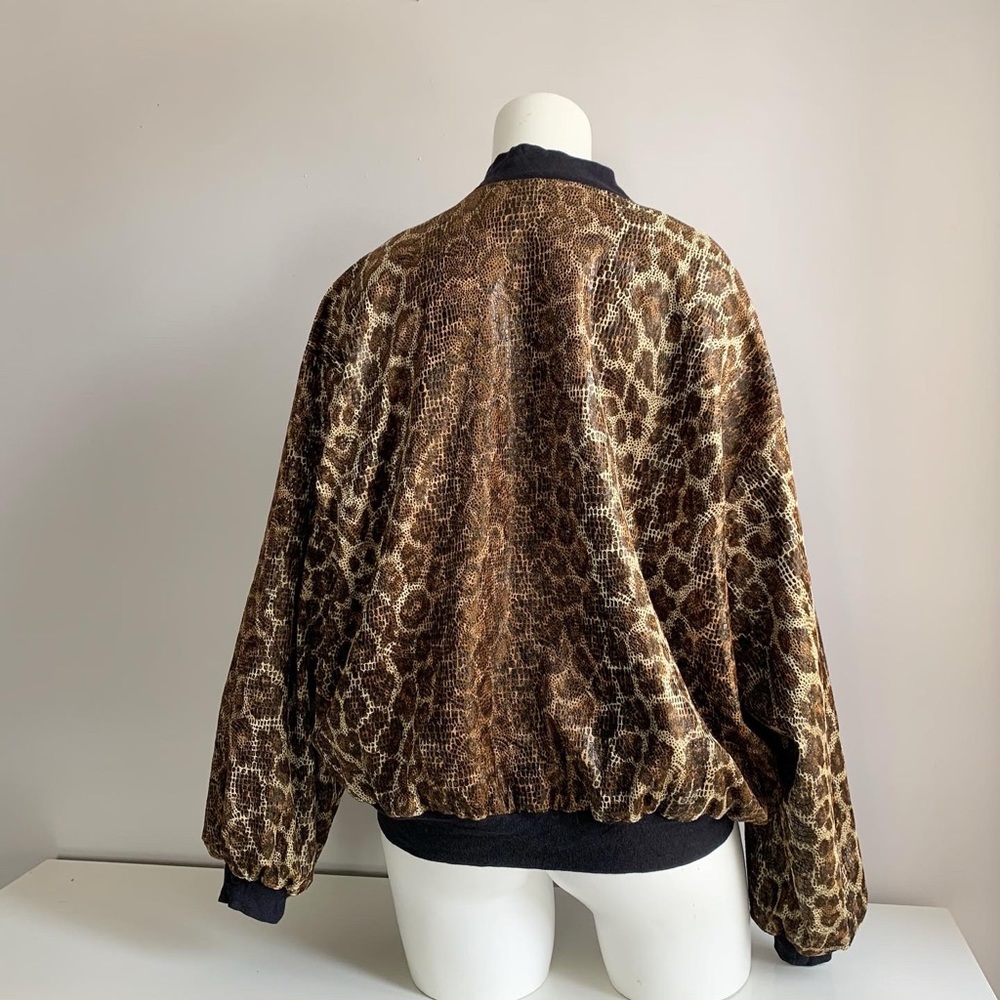 80’s Vintage Jaguar Print Bomber Jacket.